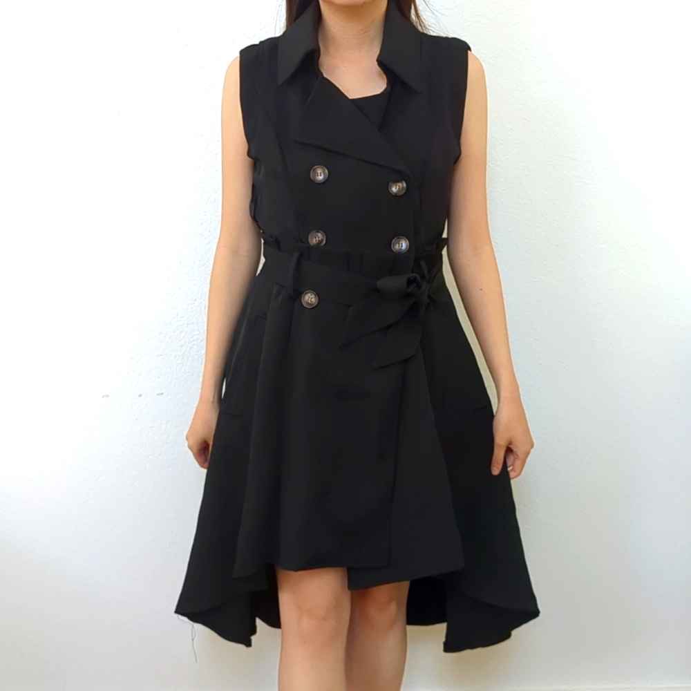 Black trench coat dress